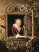 Gerrit Dou Girl at the Window painting